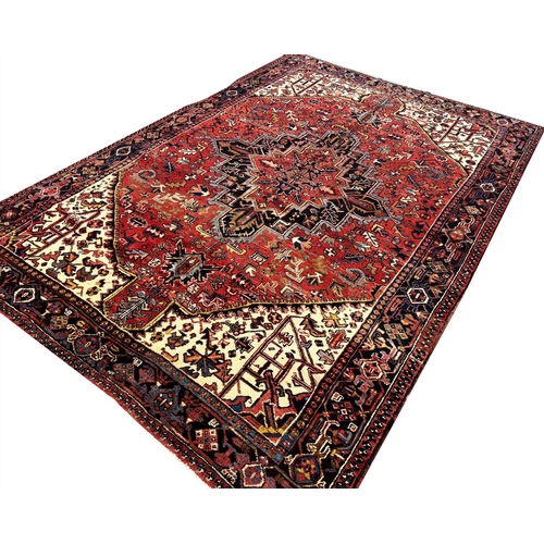 73 - FINE PERSIAN HERIZ CARPET, 345cm x 248cm.