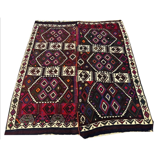 74 - ANTIQUE TURKISH KILIM, 200cm x 176cm.