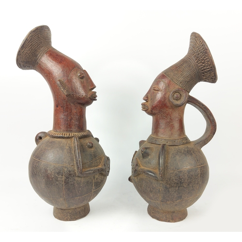 8 - PAIR OF AZANDE POTTERY (Congo), 50cm H.