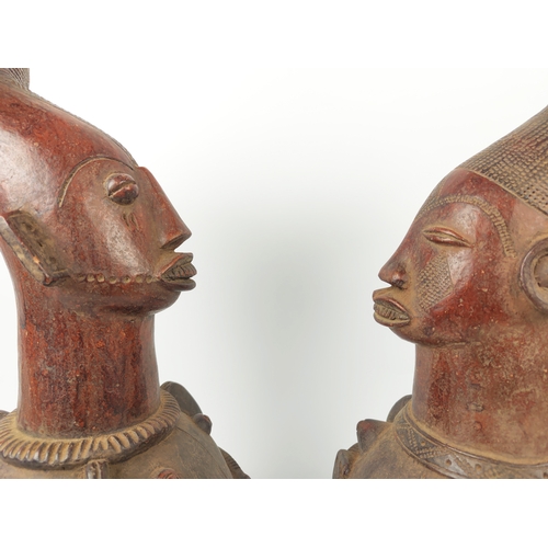 8 - PAIR OF AZANDE POTTERY (Congo), 50cm H.