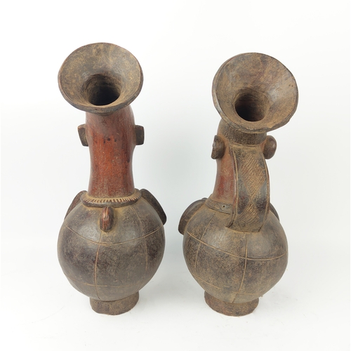 8 - PAIR OF AZANDE POTTERY (Congo), 50cm H.