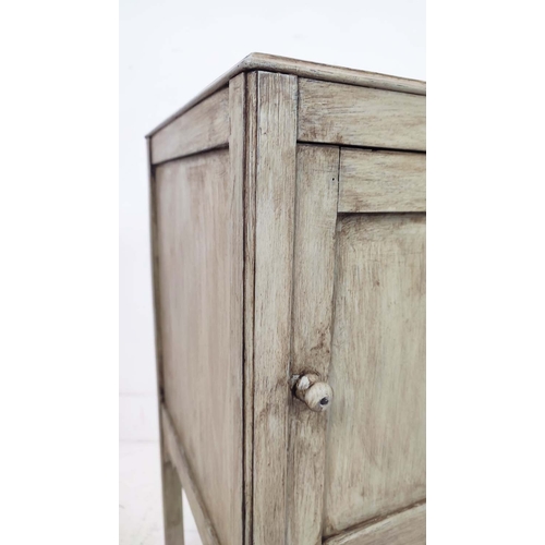 88 - BEDSIDE CABINETS, a pair, early 20th century and later grey painted, each with single door, 69cm H x... 