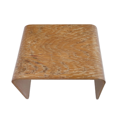 92 - NEST OF TWO TABLES, bent plywood, largest 46cm H x 60cm x 40cm. (2)