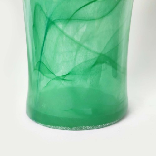 436 - MURANO STYLE VASES, a collection of four, 3 in 1 shade of green and 1 in another, 42.5cm H at talles... 