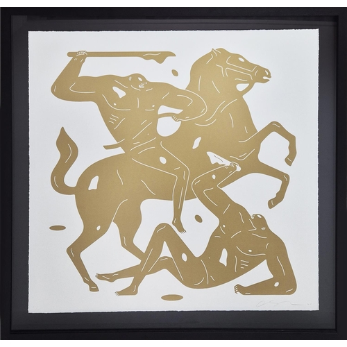 19 - CLEON PETERSON (American b.1973), 'Into the night (gold)', silkscreen print, signed and numbered 42/... 