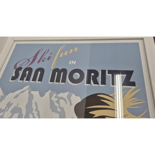 41 - SAN MORITZ SKI POSTER, limited edition signed and numbered 22/250, 75cm x 55cm, framed.