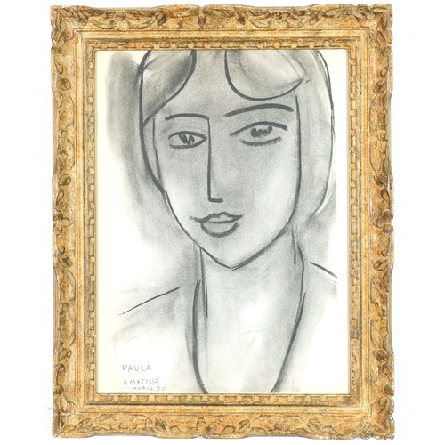 45 - HENRI MATISSE, Paula, off set lithograph, printed by Maeght, French Montparnasse frame, 38cm x 28cm.... 