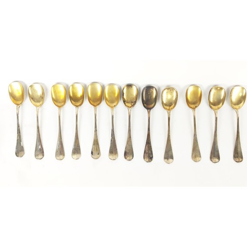 13 - FLATWARE, Austrian Hungarian, 1872, .800 silver, twelve and six place setting various makers marks a... 