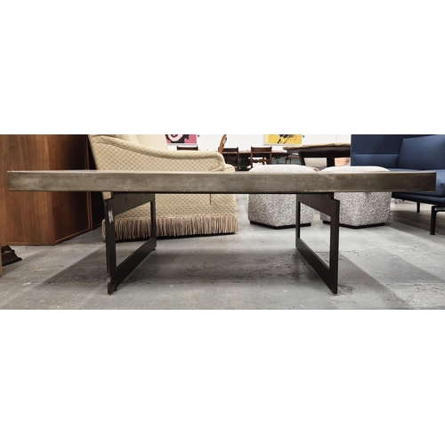 463 - LOW TABLE, contemporary design, 139.5cm x 43cm approx.