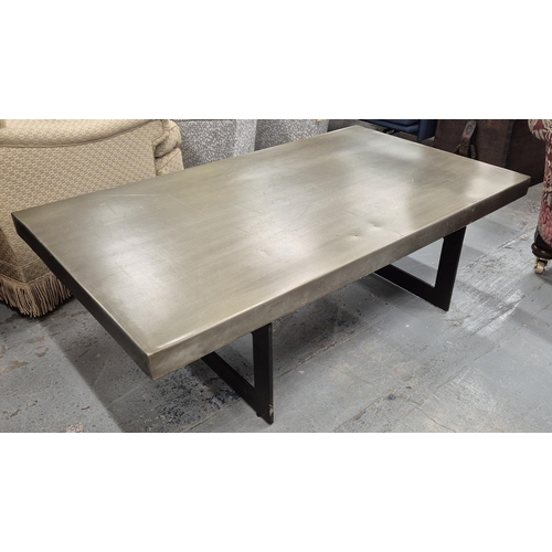 463 - LOW TABLE, contemporary design, 139.5cm x 43cm approx.