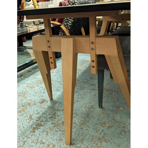 464 - SCP COMPASS TABLE, by Matthew Hilton, height adjustable, 180cm x 90cm x 86cm H at tallest.