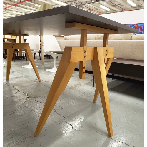 464 - SCP COMPASS TABLE, by Matthew Hilton, height adjustable, 180cm x 90cm x 86cm H at tallest.