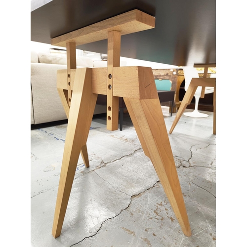 464 - SCP COMPASS TABLE, by Matthew Hilton, height adjustable, 180cm x 90cm x 86cm H at tallest.