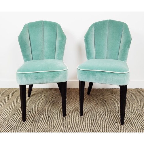 493 - SIDE CHAIRS, a pair, from Tom Faulkner, Art Deco design in velvet, each 55cm x 98cm H. (2)