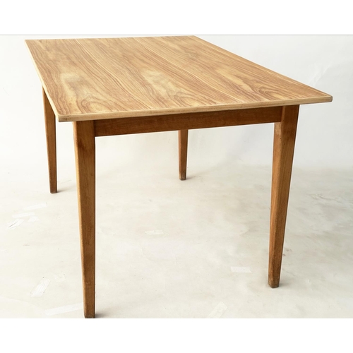 472 - GORDON RUSSELL TABLE, tulipwood with tapering supports, 129cm W x 84cm D x 74cm H.