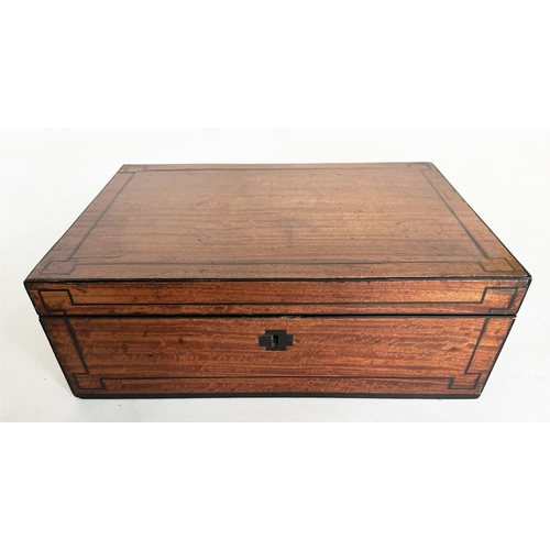 539 - REGENCY WRITING BOX/SLOPE, Regency satinwood and ebony inlaid with velvet trimmed writing surface, f... 