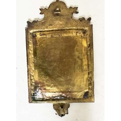 543 - WALL MIRRORS, a pair, early 20th century silvered metal with bevelled plates and lion mask frames, 3... 