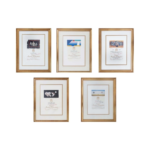 127 - KAREL APPEL, Yacov Agam, Hanserni Steinberg and Bernard Dejourne, Lithographs, 34.5cm x 25cm, framed... 