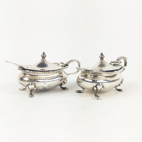 32A - SILVER SALVAR, by Atkins Brothers, Sheffield 1931, 335g approx, together with a silver cruet set, no... 