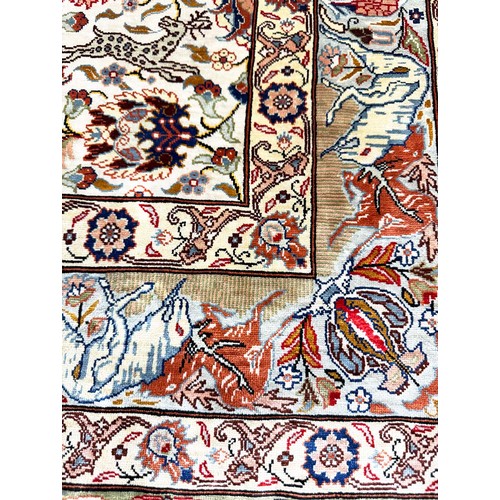 181A - FINE TURKISH HEREKE SILK RUG, 186cm x 125cm.