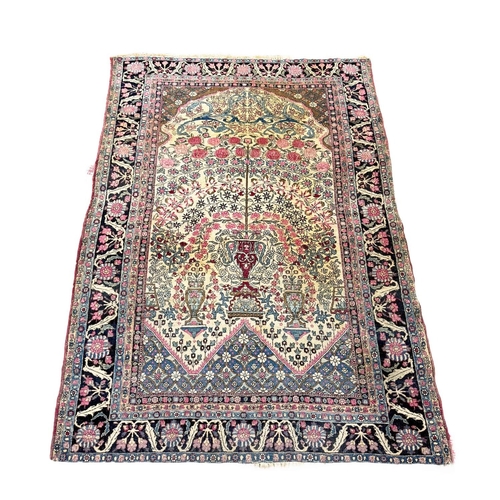 179A - ANTIQUE PERSIAN KERMAN RUG, 205cm x 142cm.