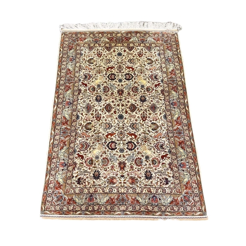 181A - FINE TURKISH HEREKE SILK RUG, 186cm x 125cm.