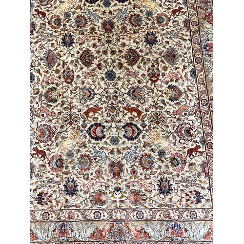 181A - FINE TURKISH HEREKE SILK RUG, 186cm x 125cm.