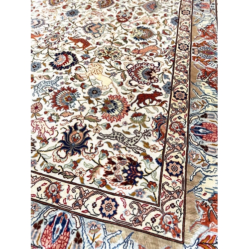 181A - FINE TURKISH HEREKE SILK RUG, 186cm x 125cm.