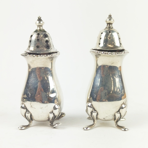 32A - SILVER SALVAR, by Atkins Brothers, Sheffield 1931, 335g approx, together with a silver cruet set, no... 