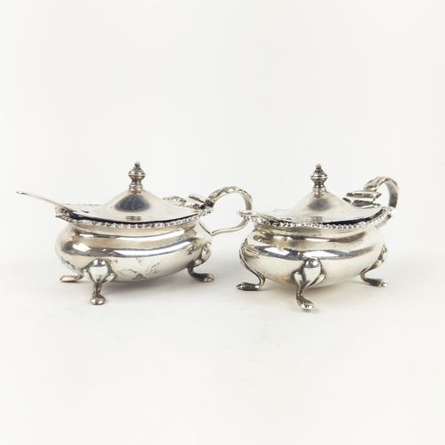 32A - SILVER SALVAR, by Atkins Brothers, Sheffield 1931, 335g approx, together with a silver cruet set, no... 