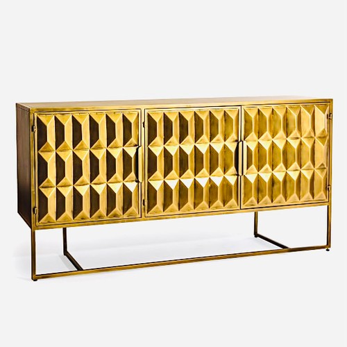 395 - SIDEBOARD, 1950s Italian design, gilt metal 80cm H x 160cm W x 41cm D.