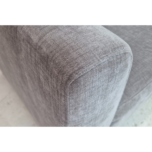 446 - BESPOKE SOFA LONDON SOFA, light grey fabric upholstered, 200cm x 85cm x 75cm.