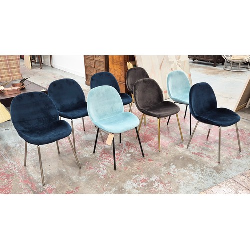 477 - AFTER GIAMFRATESI BEETLE STYLE CHAIRS, a set of eight, in various colours and finishes, 82.5cm H app... 