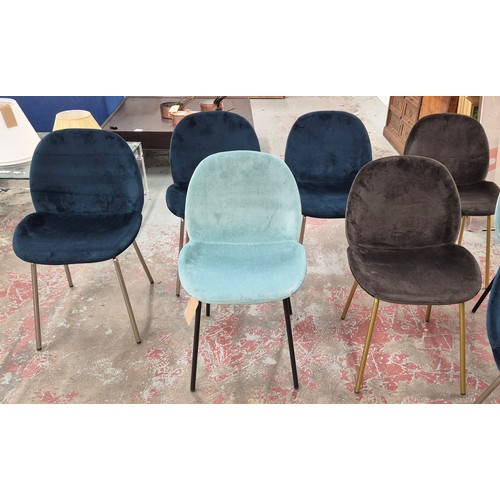 477 - AFTER GIAMFRATESI BEETLE STYLE CHAIRS, a set of eight, in various colours and finishes, 82.5cm H app... 