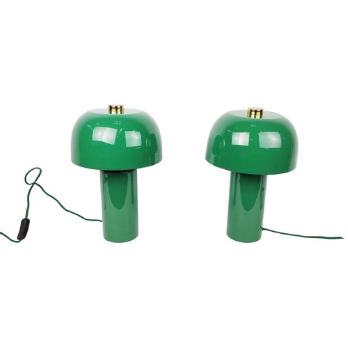 478 - TABLE LAMPS, a pair, 1950's Italian style, dark green lacquered, 37.5cm H approx. (2)