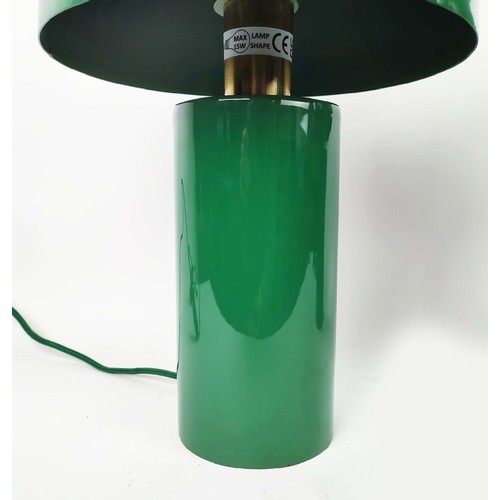 478 - TABLE LAMPS, a pair, 1950's Italian style, dark green lacquered, 37.5cm H approx. (2)