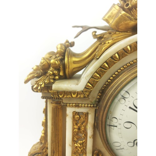 205A - A D. J. DUBOIS, PARIS EIGHT DAY MANTEL CLOCK, marble and gilt bronze, white enamelled dial, 44cm hig... 