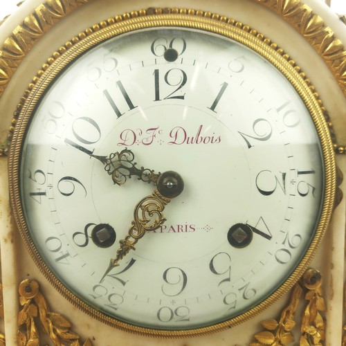 205A - A D. J. DUBOIS, PARIS EIGHT DAY MANTEL CLOCK, marble and gilt bronze, white enamelled dial, 44cm hig... 