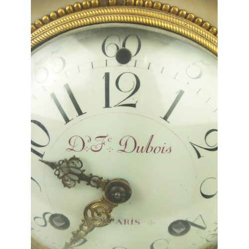 205A - A D. J. DUBOIS, PARIS EIGHT DAY MANTEL CLOCK, marble and gilt bronze, white enamelled dial, 44cm hig... 