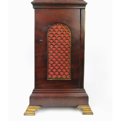 200A - A DEBOIS & WHEELER MAHOGANY BRACKET CLOCK, late 18th century, eight day movement, striking on a bell... 