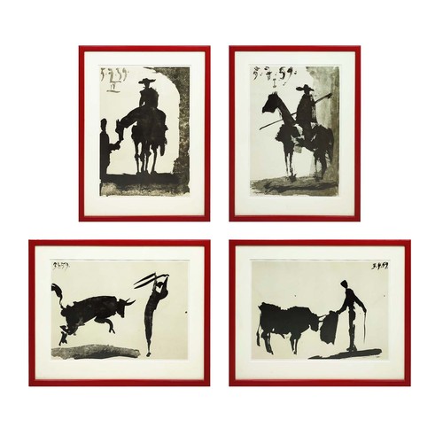 166A - PABLO PICASSO (1881-1973), 'Toros Y Toreros, 1959', a set of four lithographs, each 45cm x 57cm, fra... 