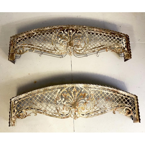 468 - PELMETS, a pair, Regency inspired style, pierced metal, 32cm H x 100cm W x 12cm D. (2)