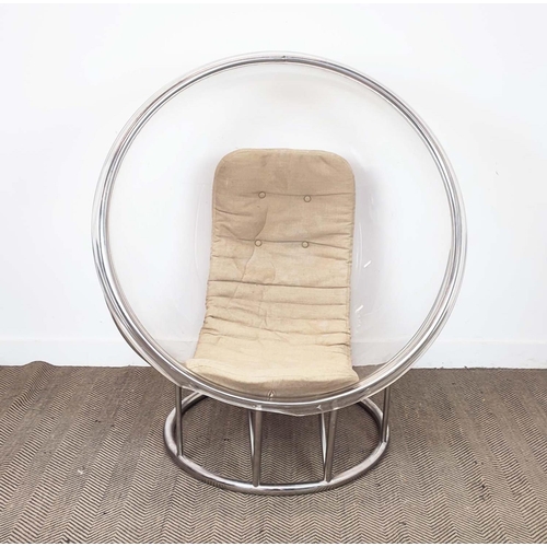 469 - ATTRIBUTED TO KELLY HOPPEN BALL CHAIR, later cushion, 130cm H approx.