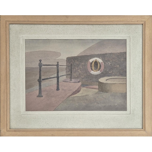 102 - MALCOLM ARBUTHNOT RI NS (1877-1967), ' Sea Wall, St Ouens Bay, Jersey’, watercolour, 28cm x 38cm, si... 