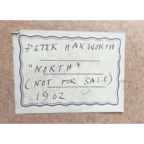 110 - PETER HAYWORTH, 'North 1962', oil on board, 61cm x 122.5cm, inscribed labels verso, framed (Provenan... 