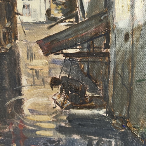 119 - JEAN MEUNIER COEUR 'Montargis, Rue Sur L'eau', oil on board, 54cm x 36cm, signed, framed.