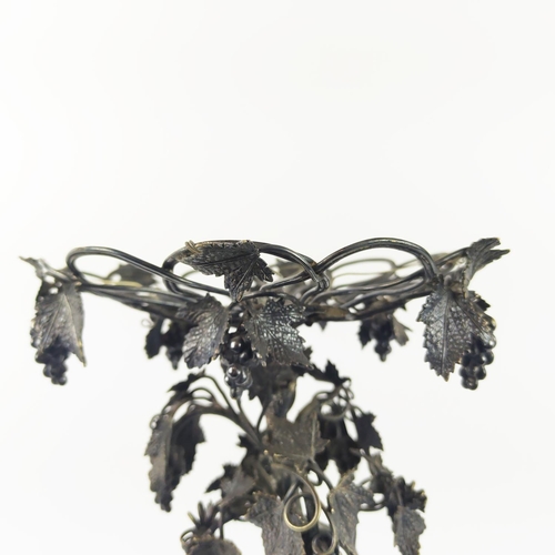 13 - A SILVER PLATED FIGURAL EPERGENE, in the form of cherubs, grapevine decoration, 46cm H.