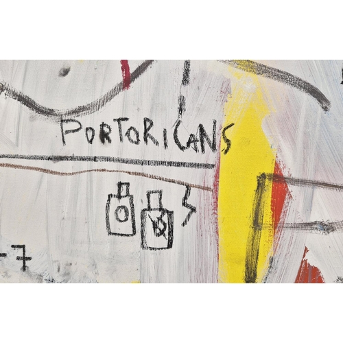 144 - NIKOS LAGOS (B. 1970) 'Untitled', Manner of Jean-Michel Basquiat, oil on canvas, 200cm x 250cm.