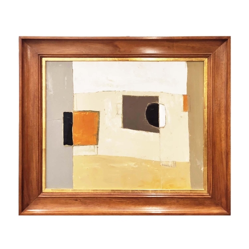 146 - TIM WOOLCOCK, 'Coastal Abstract Composition', oil on board, 52cm x 62cm, signed and inscribed verso,... 