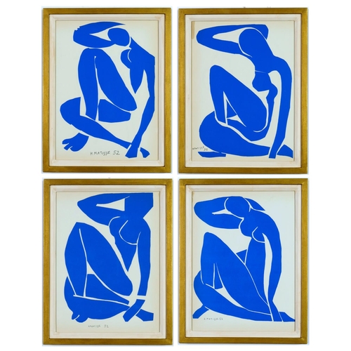 157 - Henri Matisse, a set of four blue nudes Nu Bleu VI, Nu Bleu III, Nu Bleu XII, Nu Bleu IX Signed in t... 